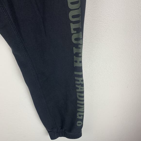 Duluth‎ Trading Sweatpants Mens XLx30 Black Fleece Spellout Joggers Zipper - Picture 2 of 9